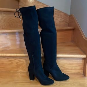 Over the knee suede boots